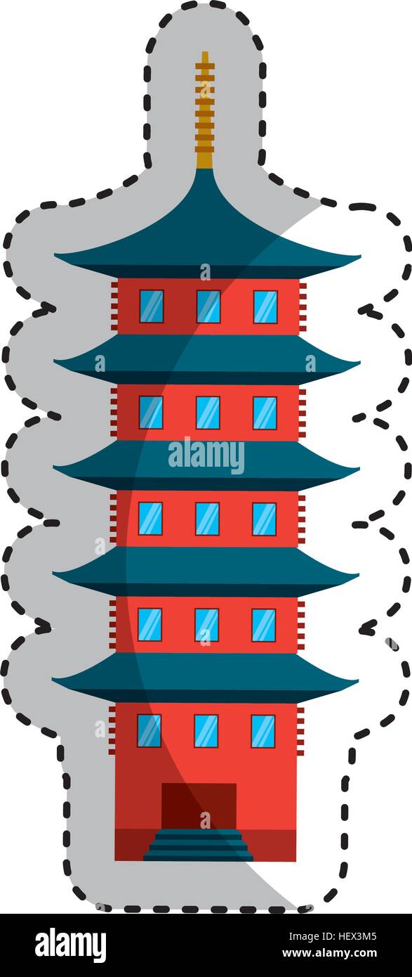 Japanese historic monuments Stock Vector Images - Alamy