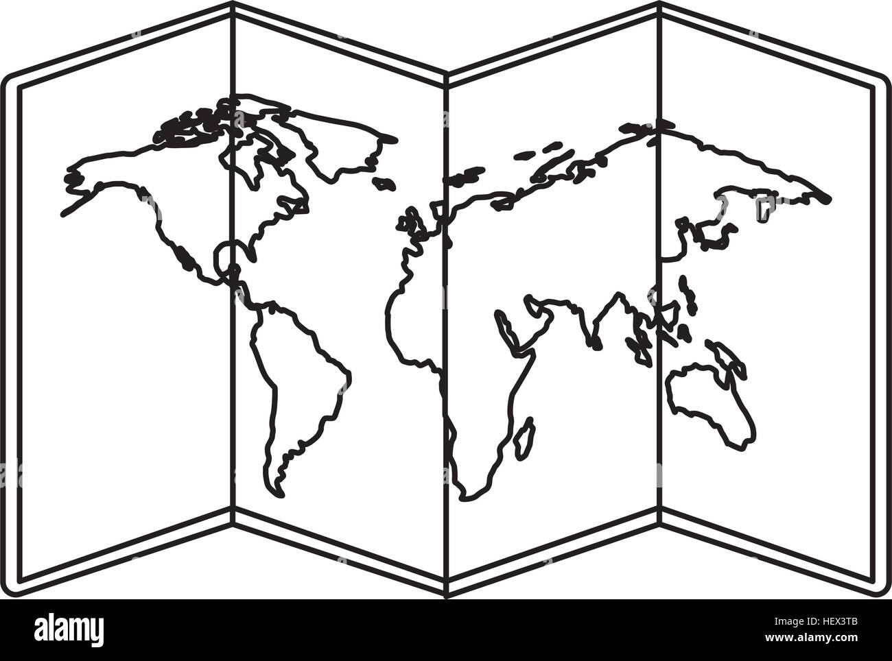 world map paper geography icon vector illustration design Stock Vector ...