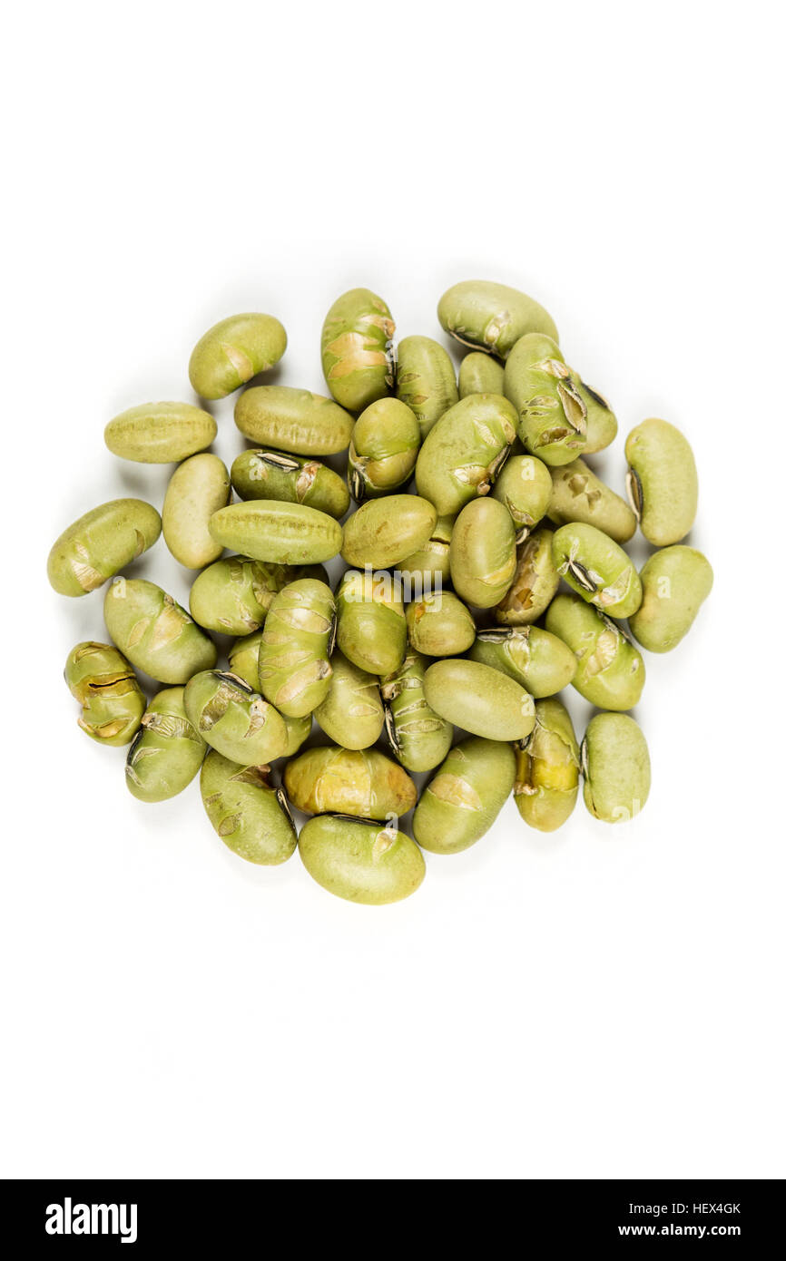 Roasted edamame beans isolated on white background Stock Photo Alamy