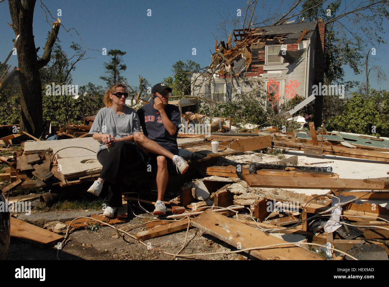 After a tornado touched down in Forest Park, Springfield, Massachusetts ...