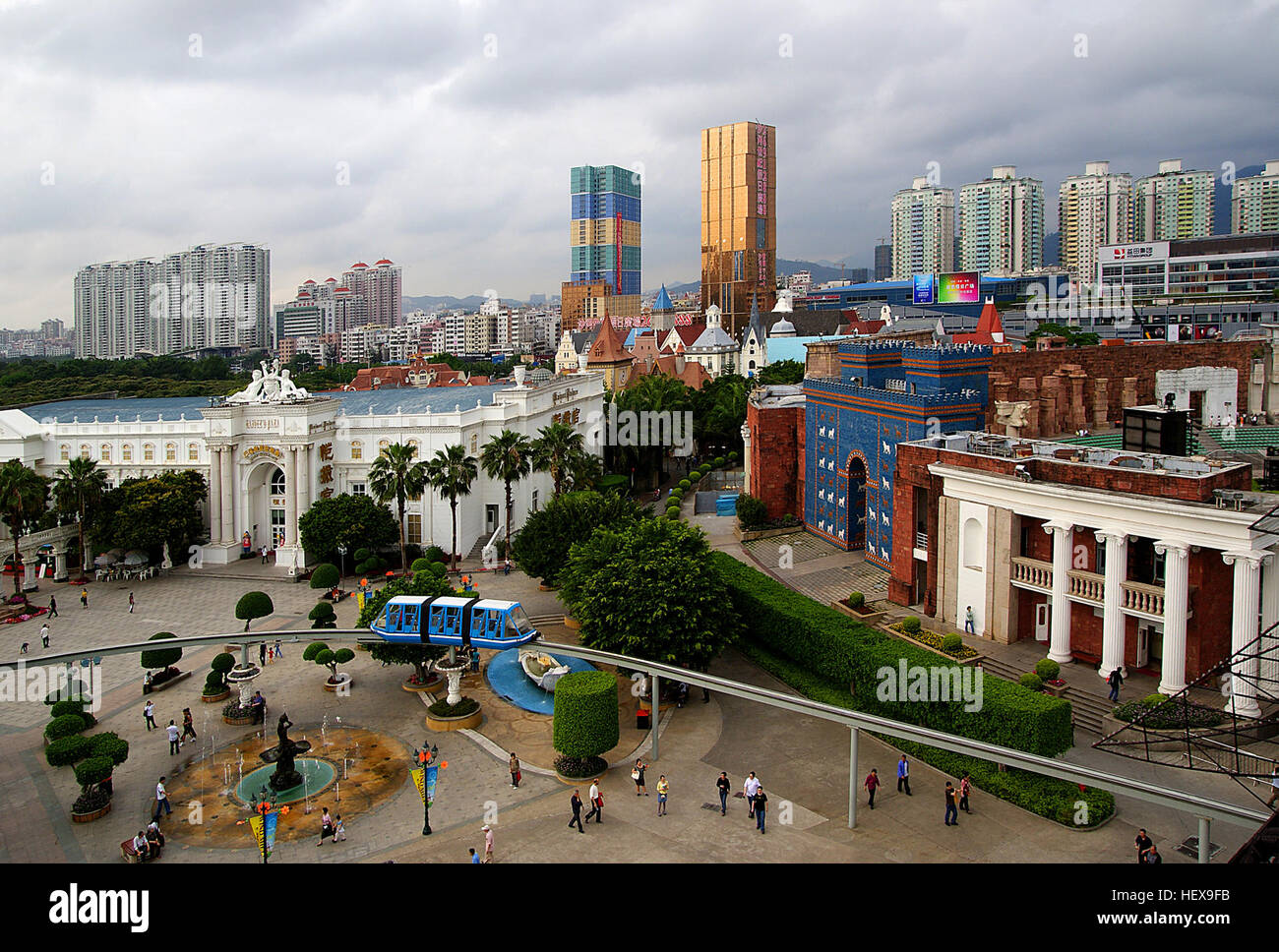 The Window of the World is a theme park located in the western part of the city of Shenzhen in the People's Republic of China. It has about 130 reproductions of some of the most famous tourist attractions in the world squeezed into 48 hectares Stock Photo