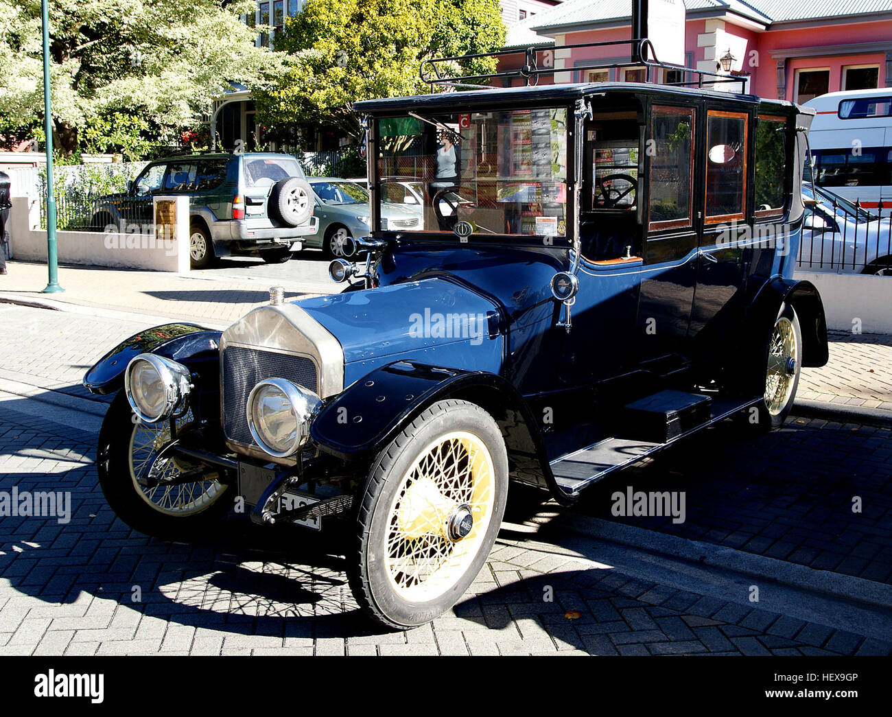 The Image Showcases A 1914 Wolseley Laundaulette A Vintage Car the-image-showcases-a-1914-wolseley-laundaulette-a-vintage-car
