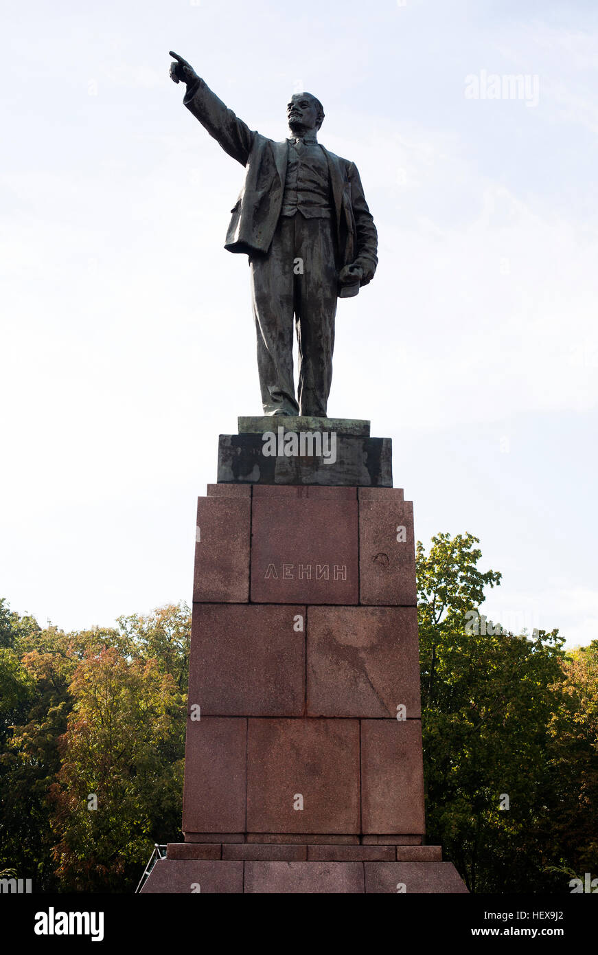 Lenin statue, Brest, Belarus Stock Photo
