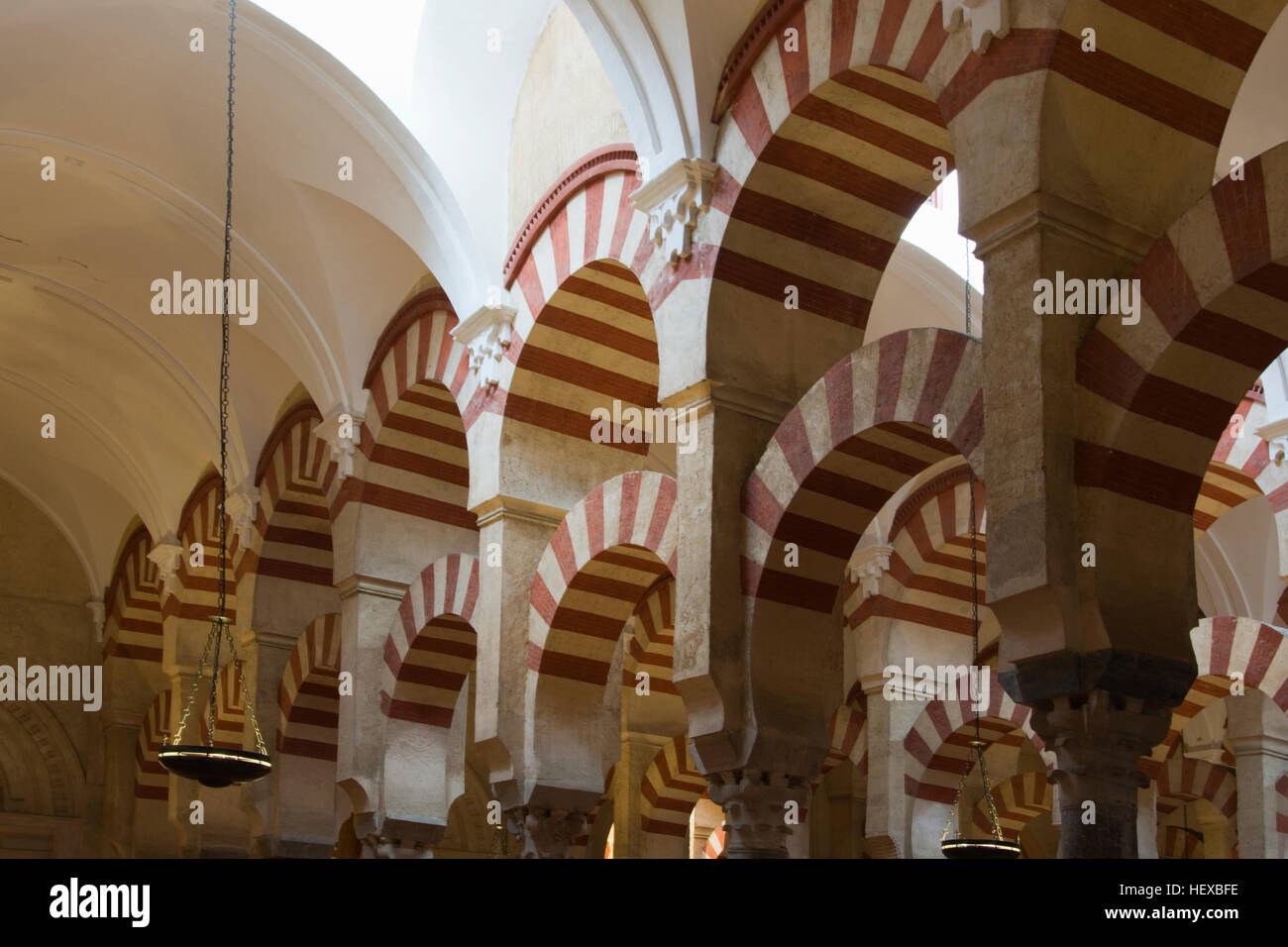 EUROPE, SPAIN, Cordoba, Mezquita (Cathedral, orginally 8th Century Mosque), Moorish arches Stock Photo