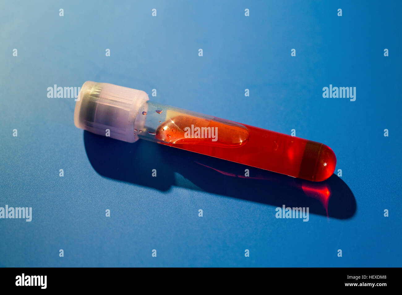 Virology test tube, close up. Stock Photo