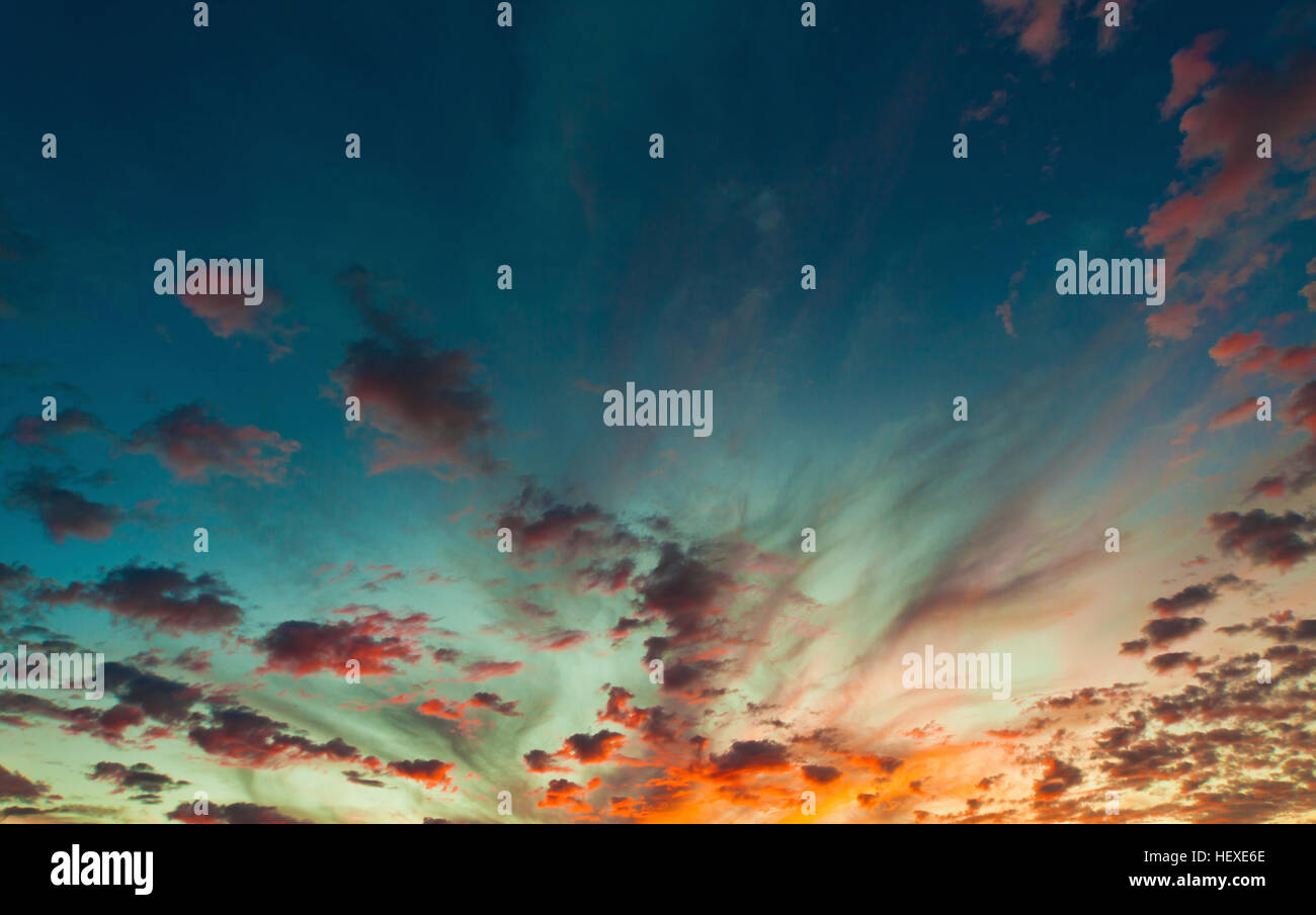 Cloudscape at sunset. Stock Photo