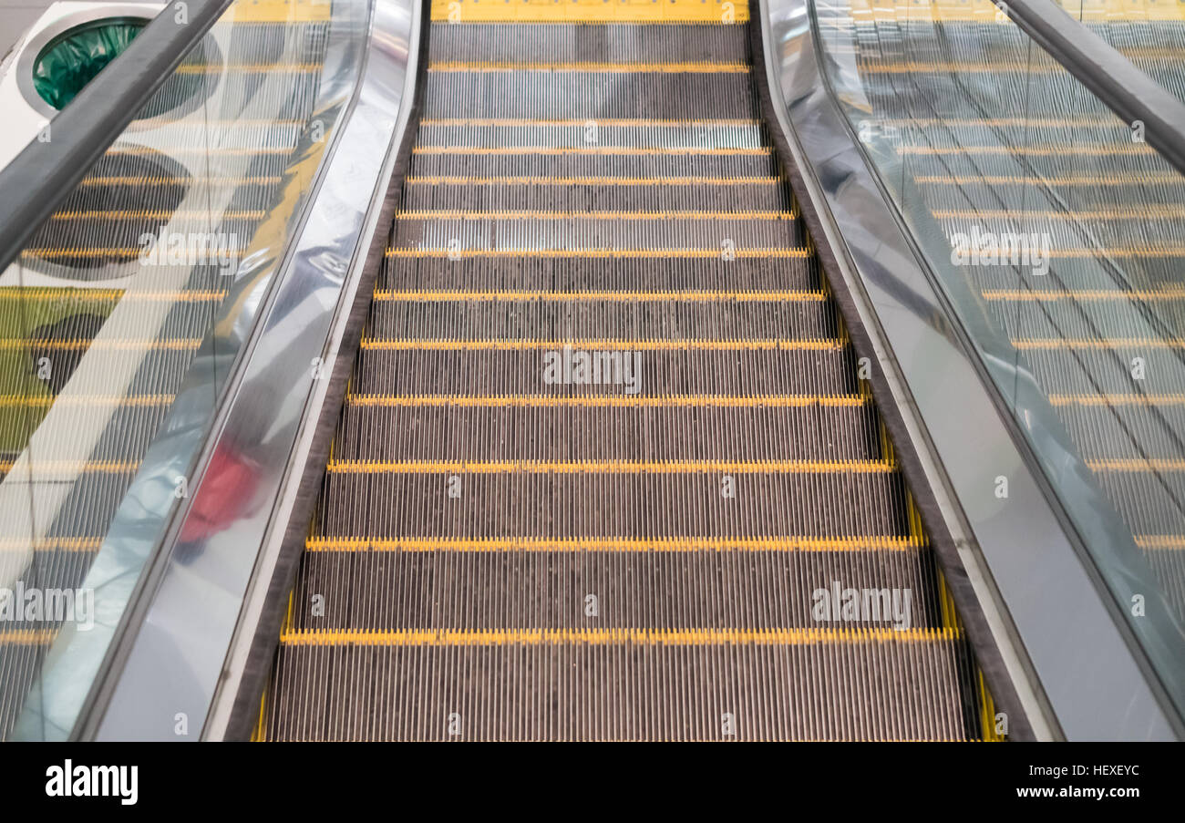modern escalator in shopping center Stock Photo