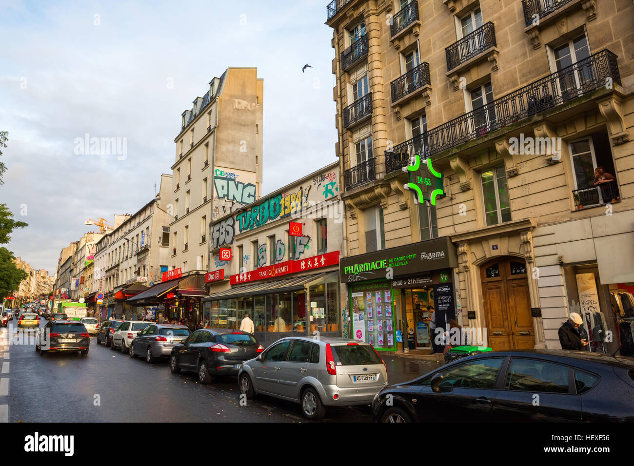 Rue de belleville, paris, france hires stock photography and images