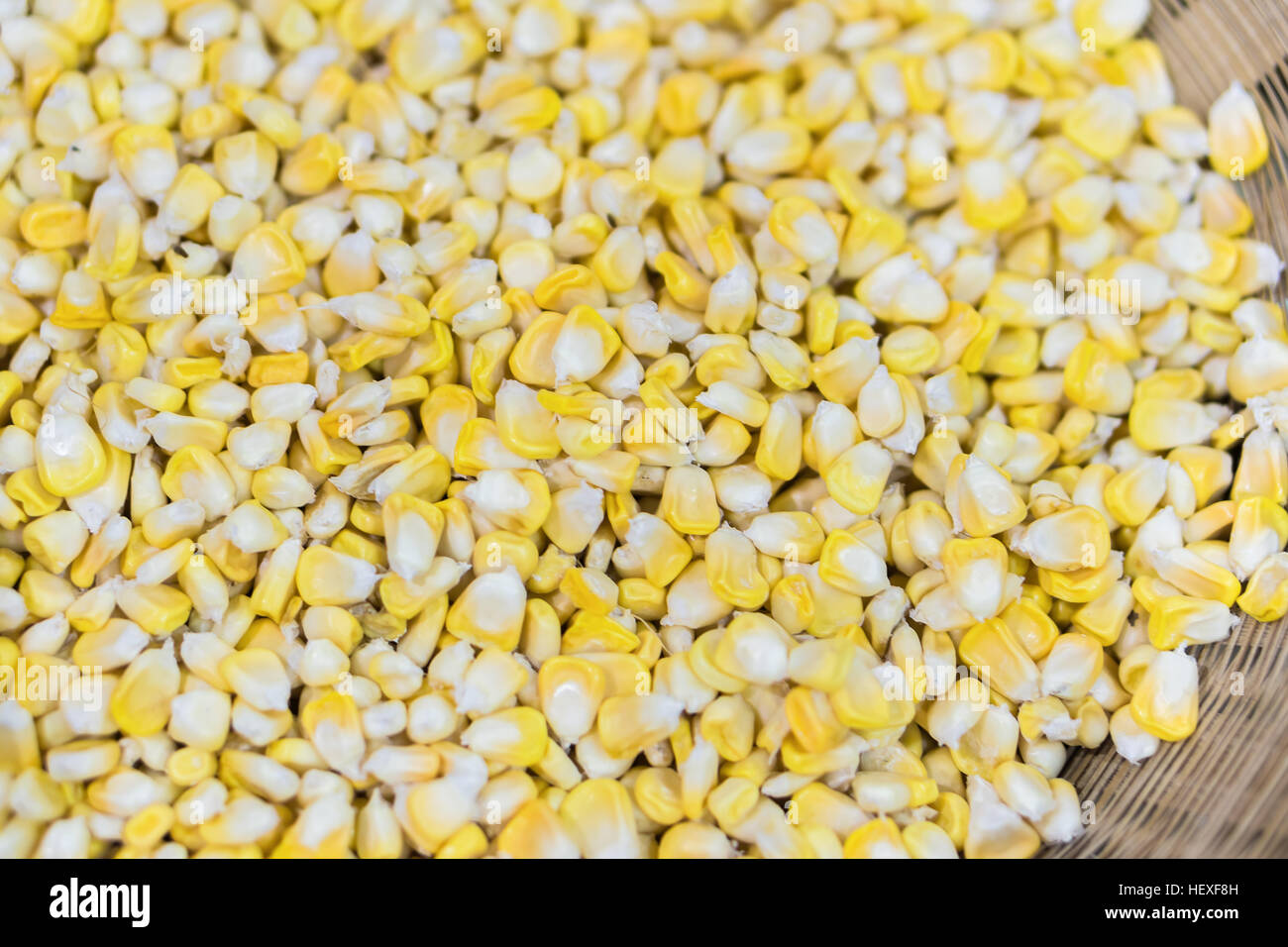 Bulk of yellow corn grains texture Stock Photo