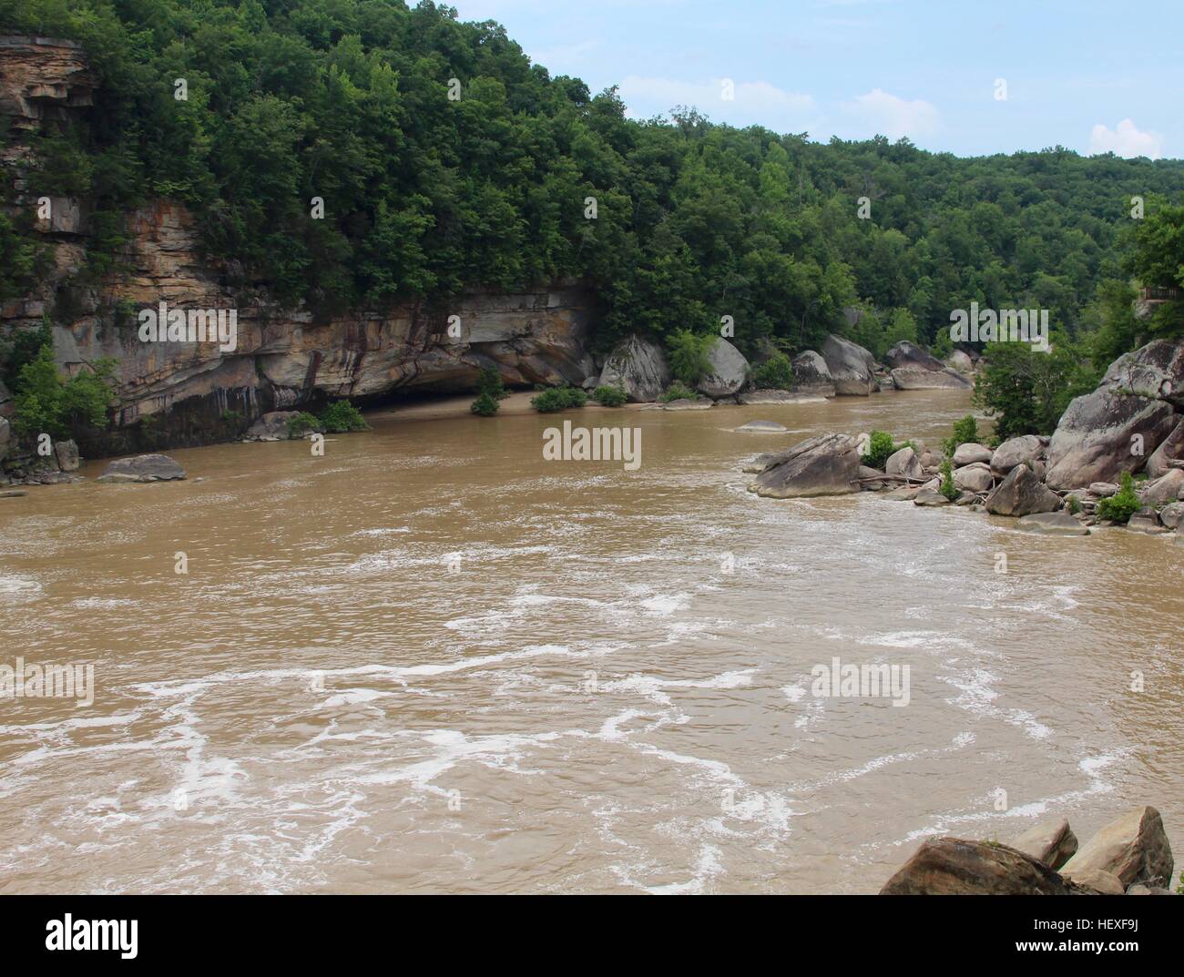 Fast flowing river rocks trees hi-res stock photography and images - Alamy