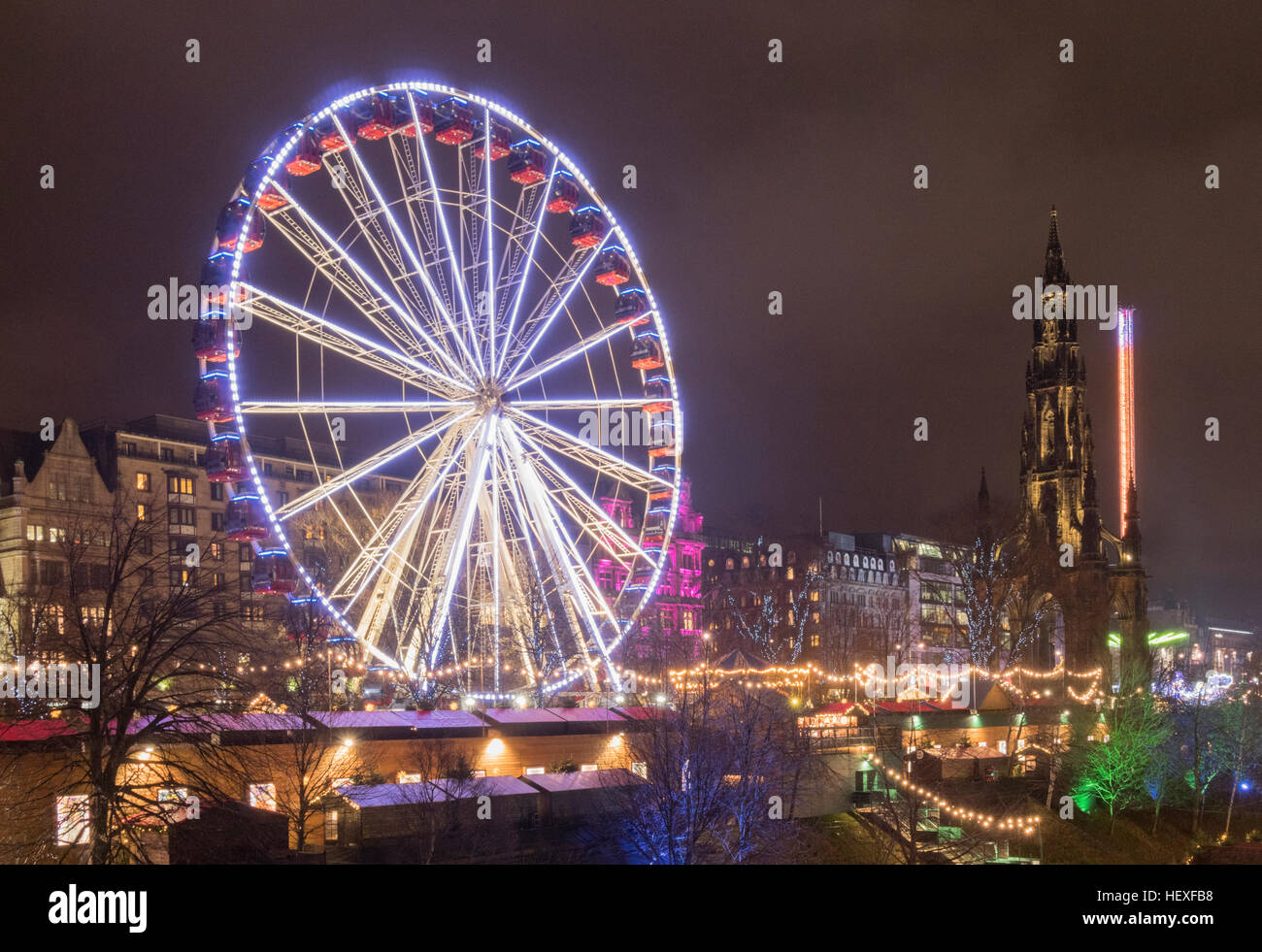 Christmas fun fair,Princes Street Gardens,Edinburgh,Scotland,UK Stock