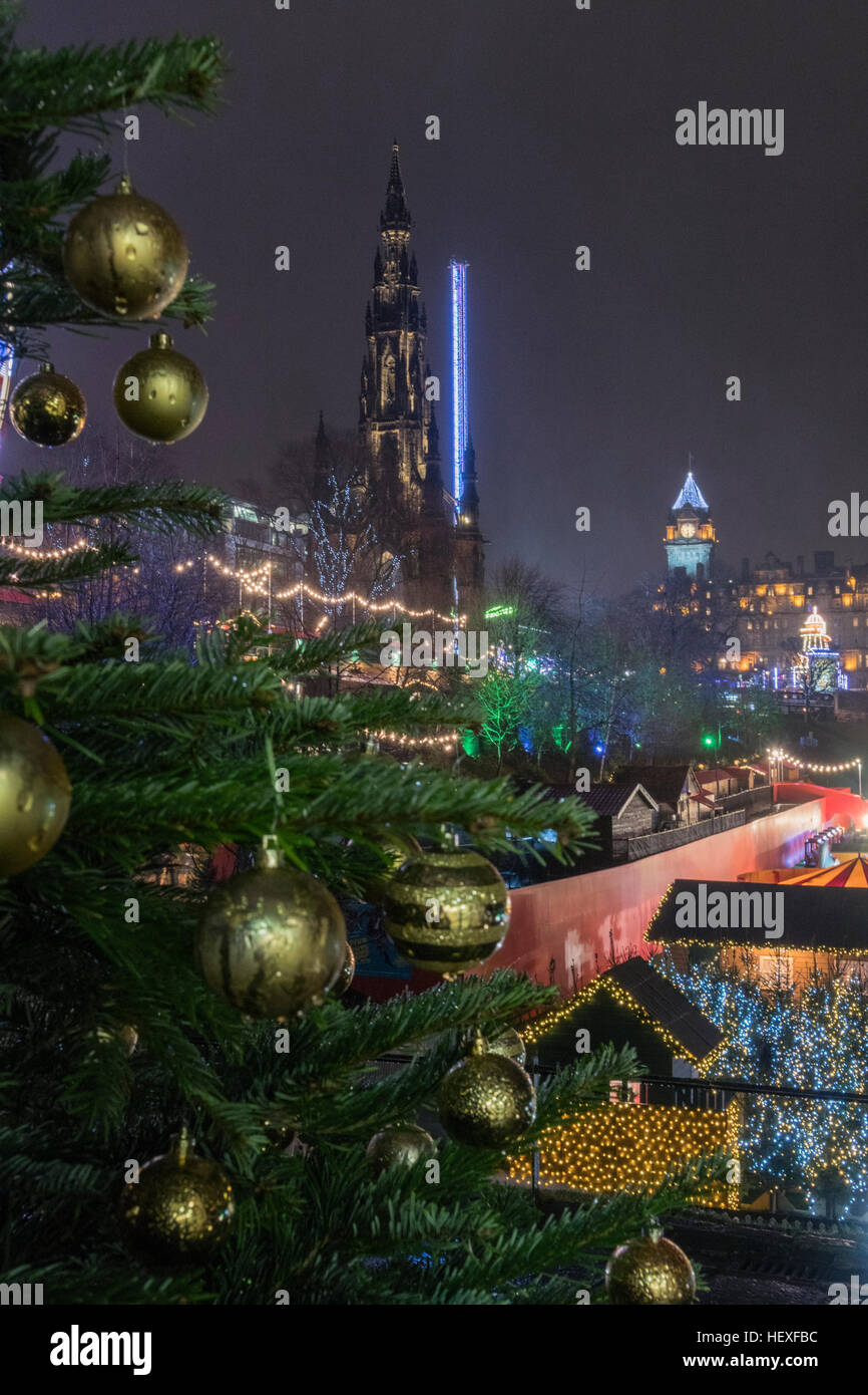 Christmas fun fair,Princes Street Gardens,Edinburgh,Scotland,UK, Stock Photo