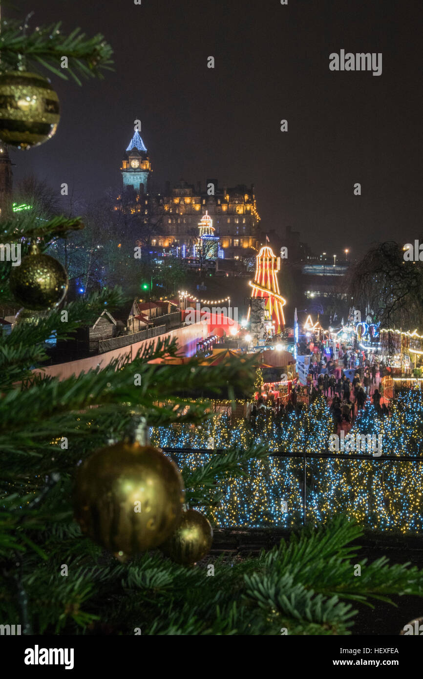 Christmas fun fair princes street edinburgh gardens scotland uk hires