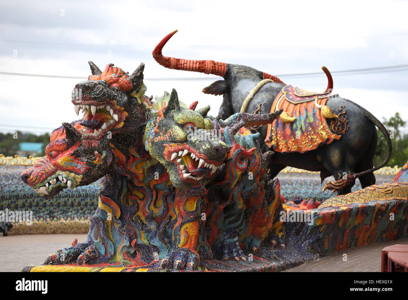 Sculptures of various animals in Thailand, Southeast Asia Stock Photo