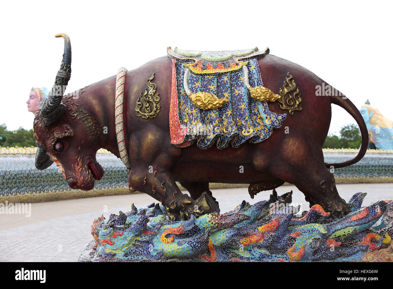 Sculptures of various animals in Thailand, Southeast Asia Stock Photo ...