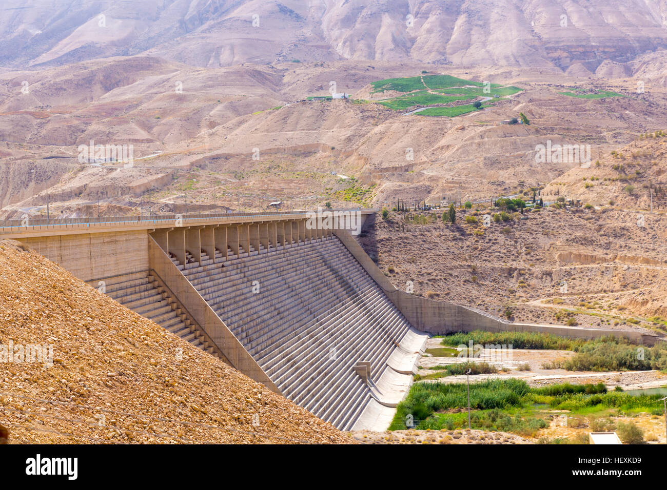 Wadi Mujib, dam Stock Photo Alamy