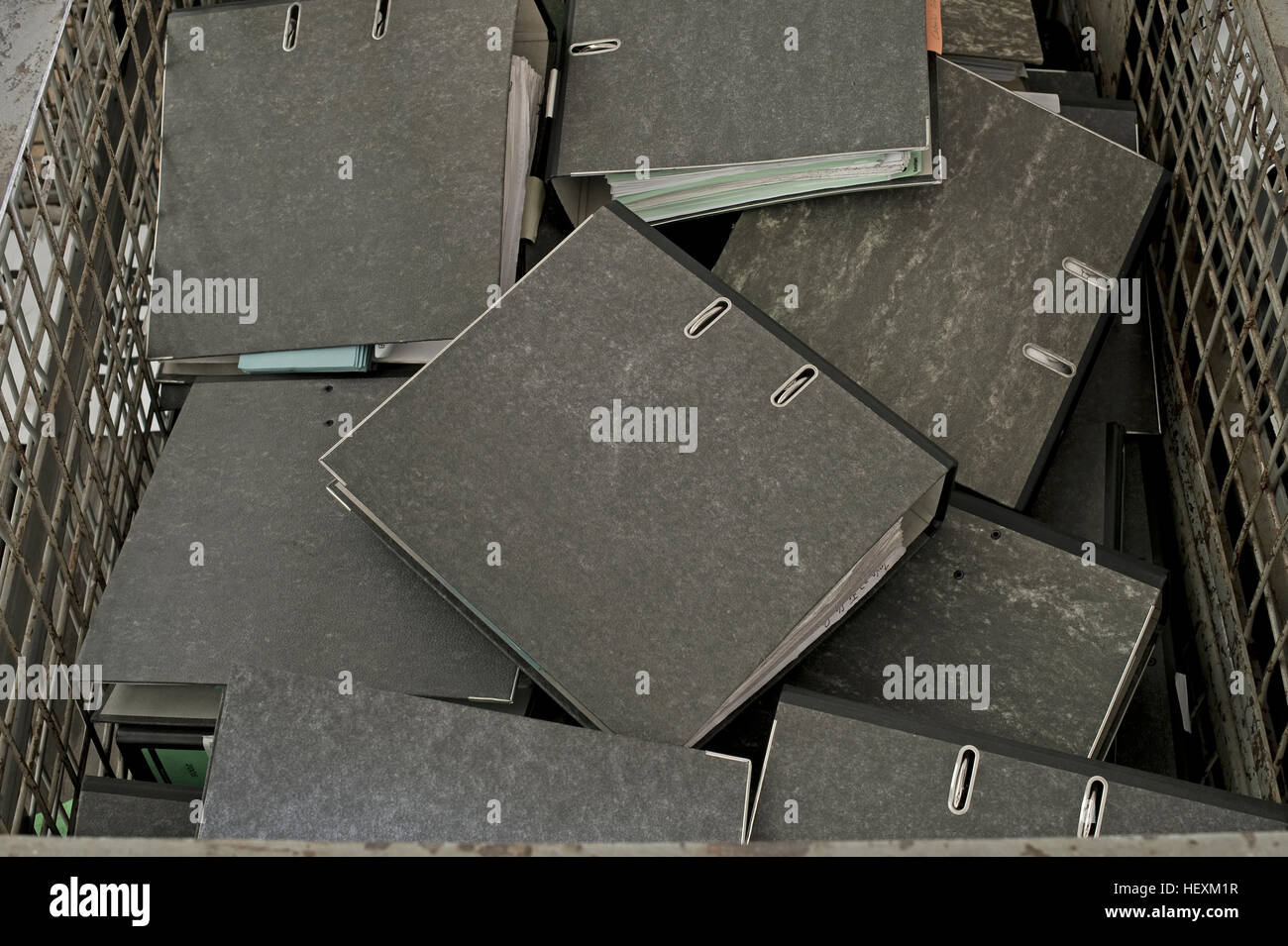 Pile of folders in a container Stock Photo - Alamy