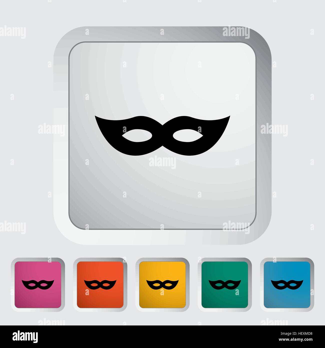 Mask. Single flat icon on the button. Vector illustration Stock Vector ...