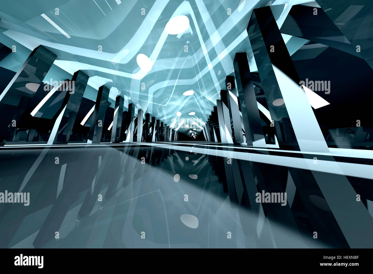 Futuristic architecture, 3D Rendering Stock Photo - Alamy