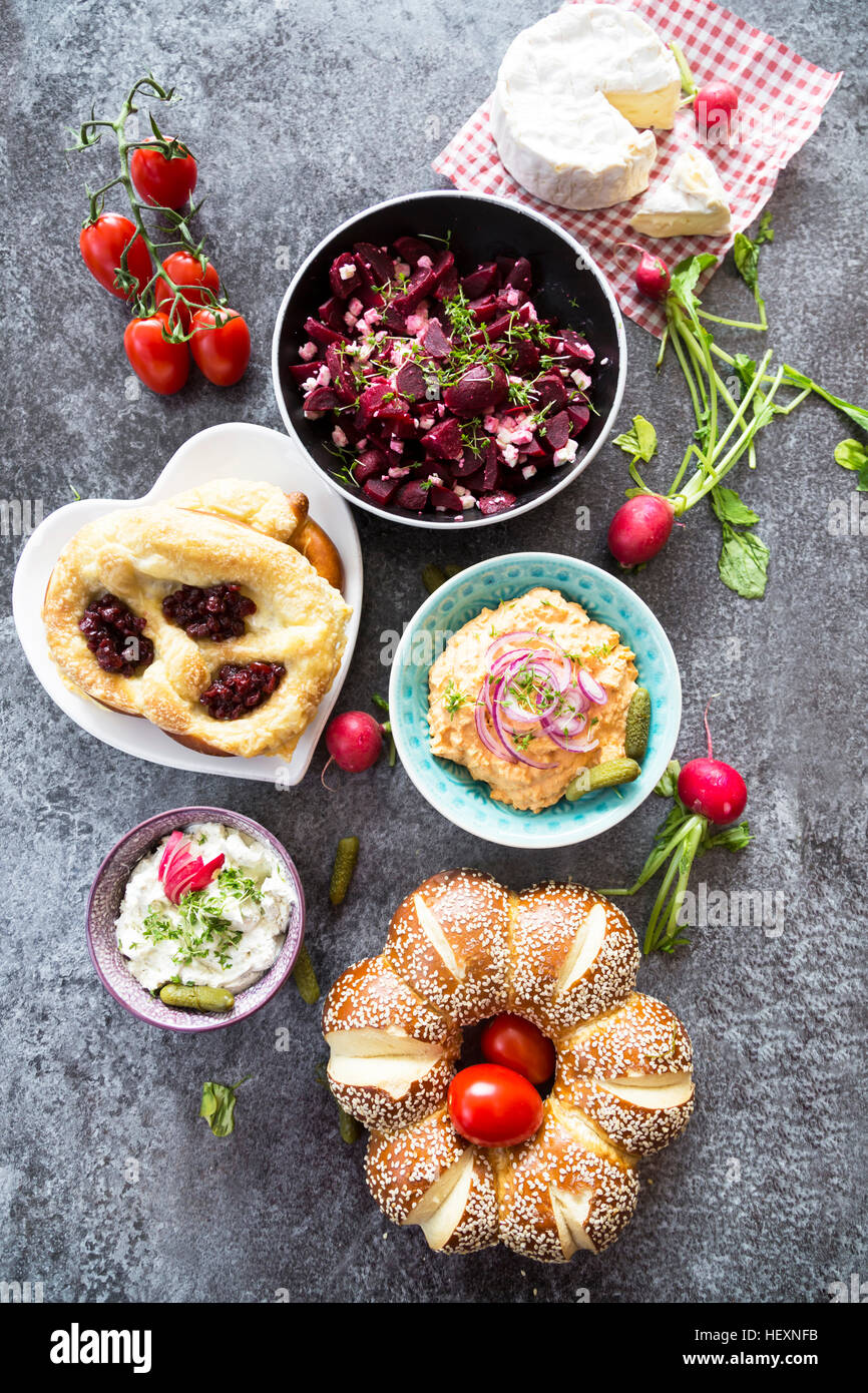 Vegetarian Bavarian Buffet Stock Photo