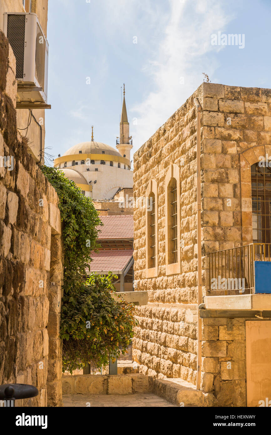 Jordan, Madaba, view to mosque Stock Photo