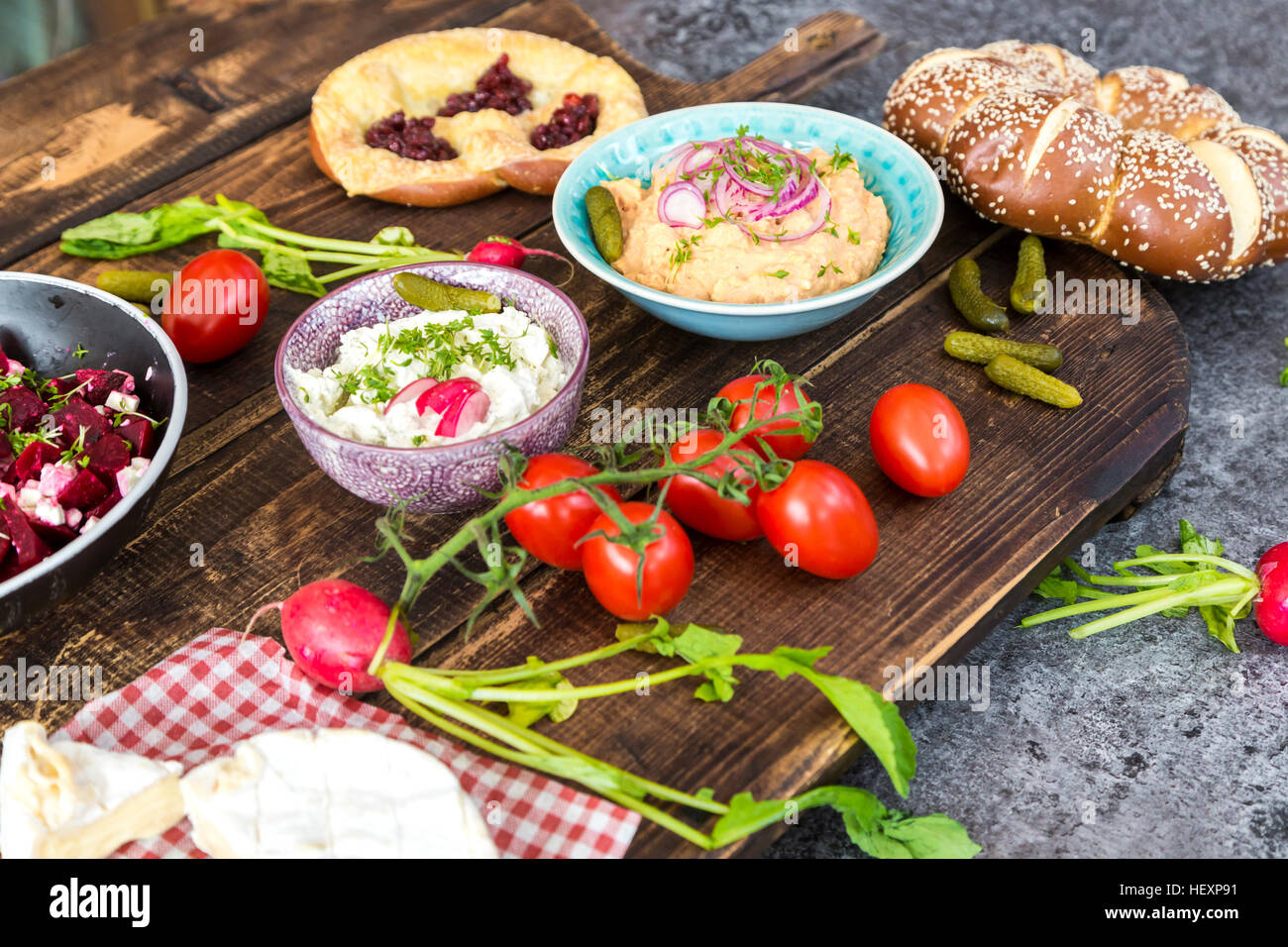 Vegetarian Bavarian Buffet Stock Photo