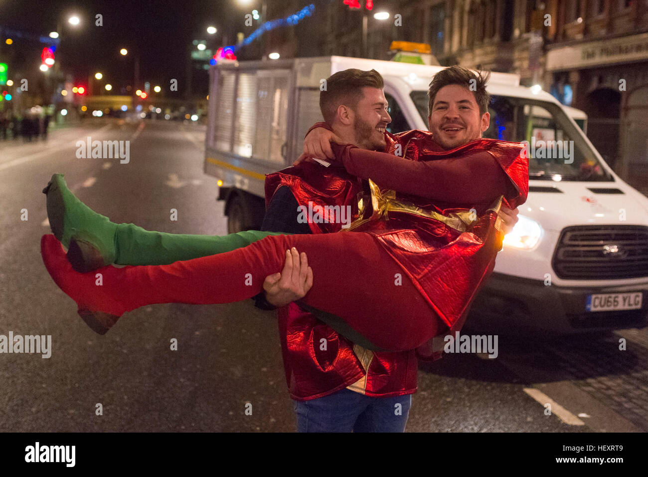 Revellers on St. Mary's Street in fancy dress during Black Friday in