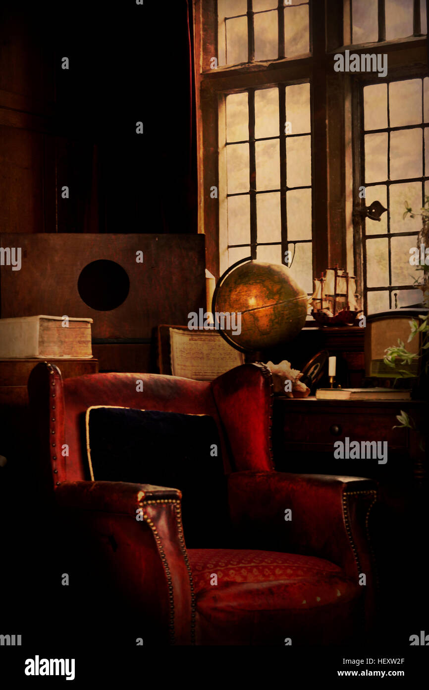 An Old Study Stock Photo