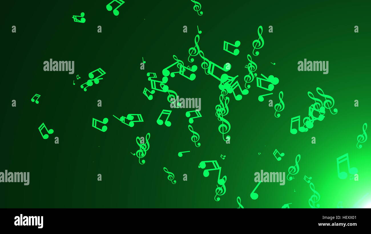 Musical notes float. Abstract background Stock Photo - Alamy