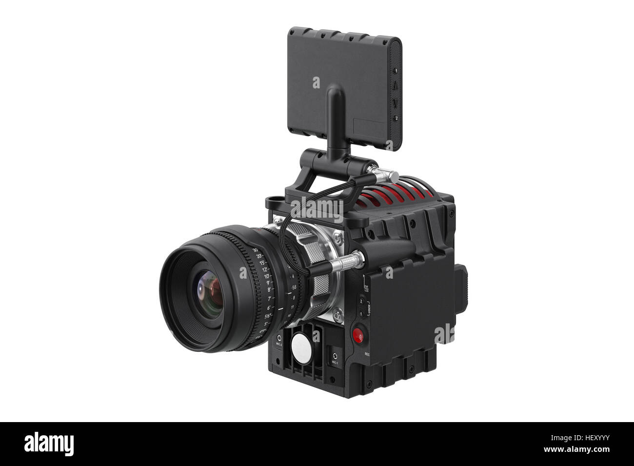 Camera video digital videography instrument. 3D rendering Stock Photo
