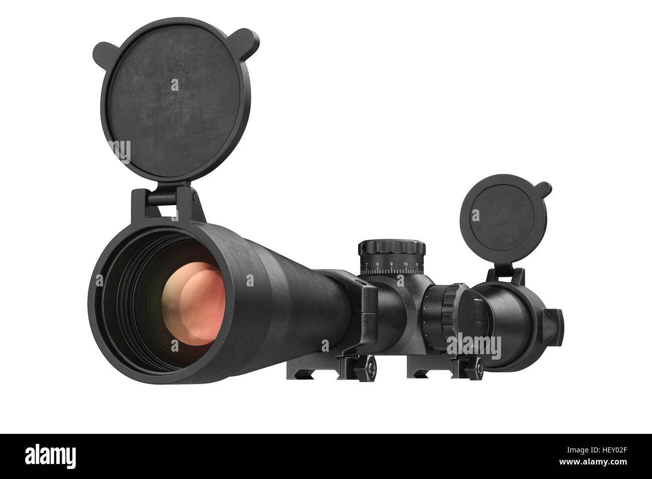 Scope optical lens glass aiming. 3D rendering Stock Photo Alamy