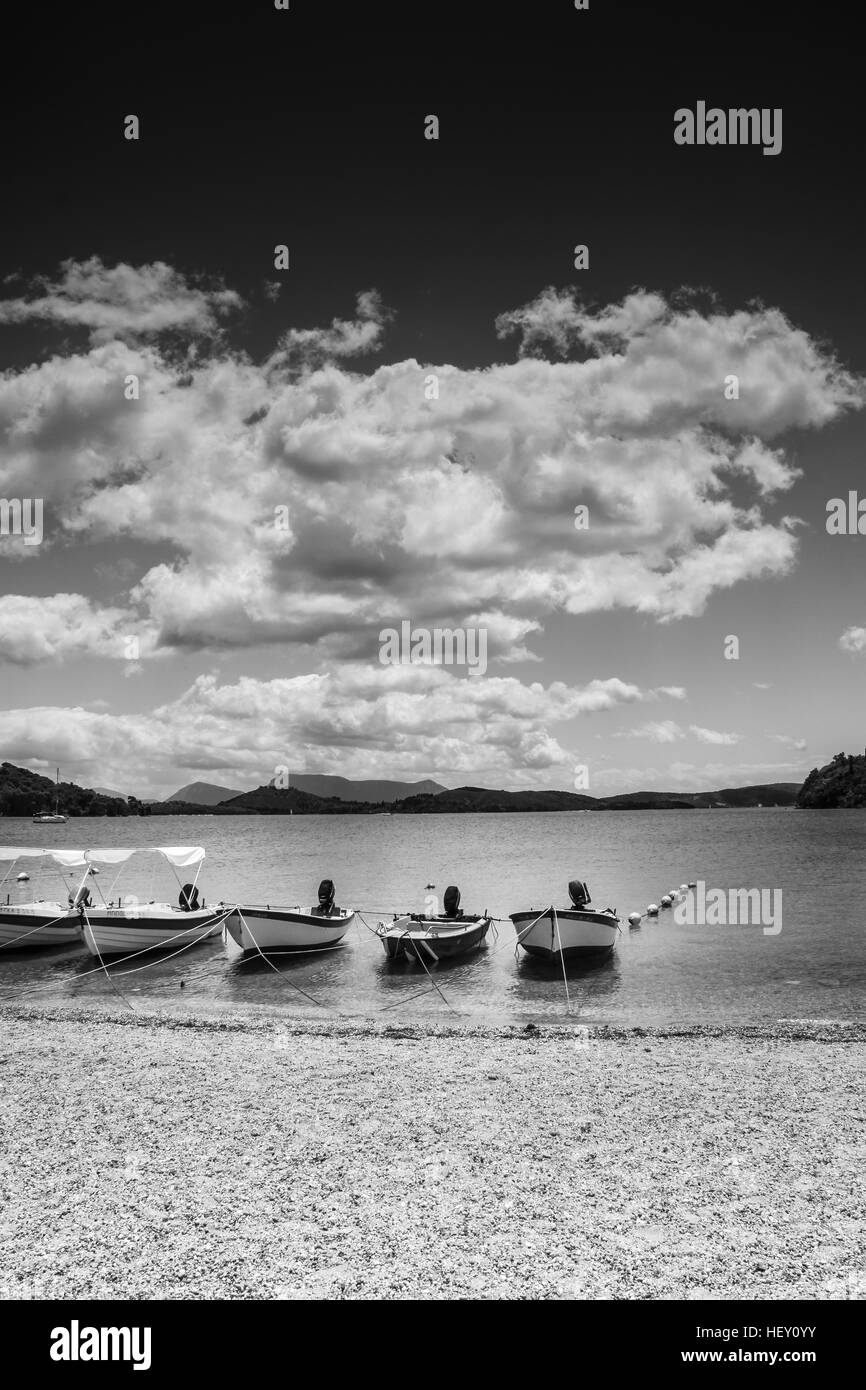 Boats in Nidri, Lefkada Island, Greece Stock Photo