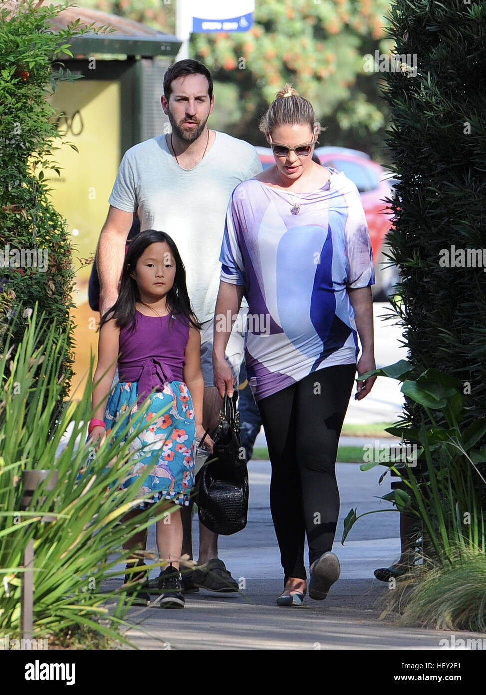 Pregnant Katherine Heigl out for lunch at Messhall in Los Feliz with