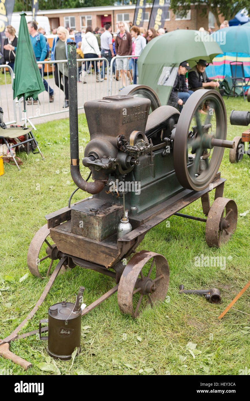 A vintage Stationary Engine at a county show. Stock Photo