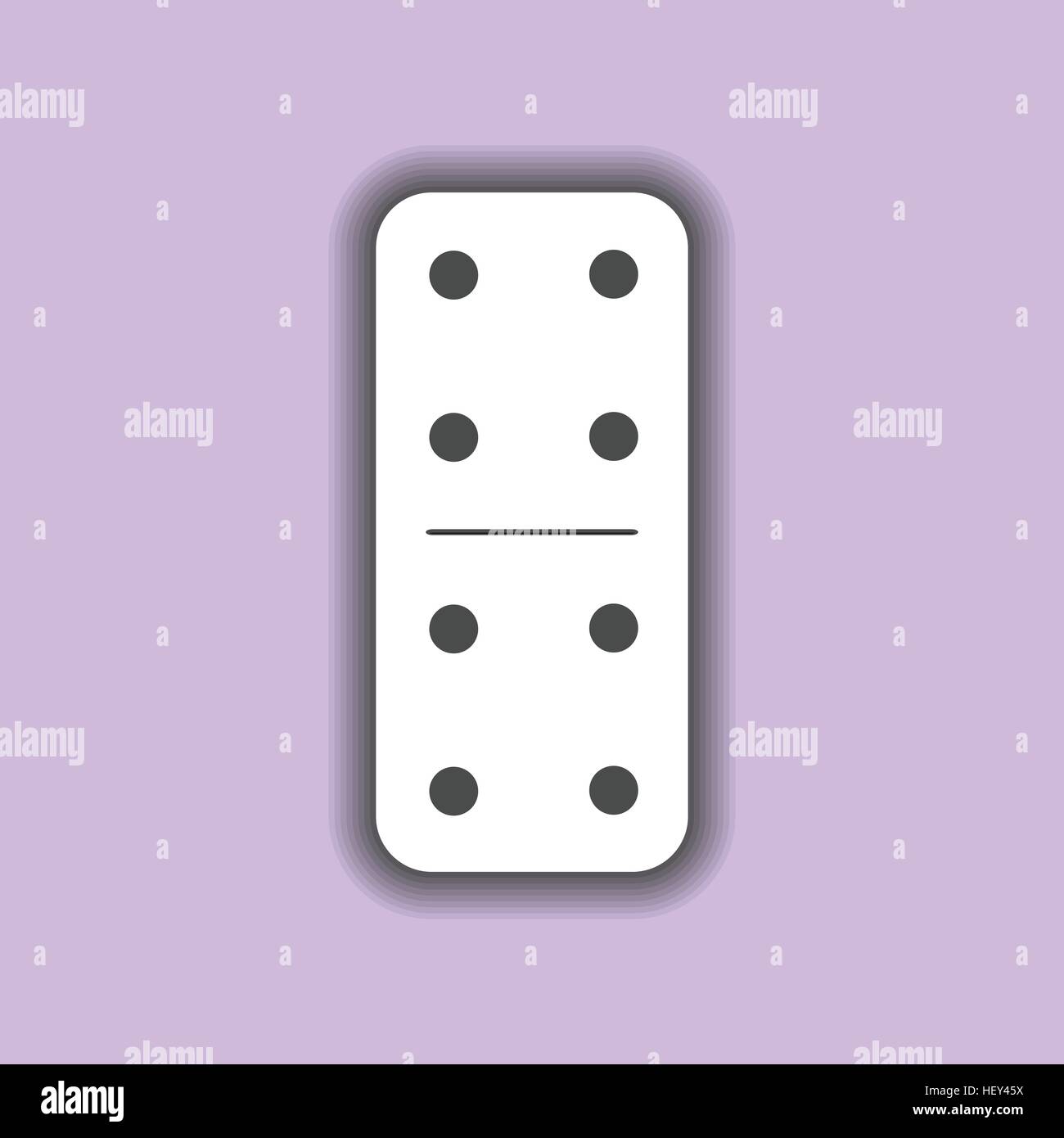 Domino white. four and four on the isolated background. Modern flat icon, business, marketing, internet concept. Fashionable simple symbol vector for  Stock Vector