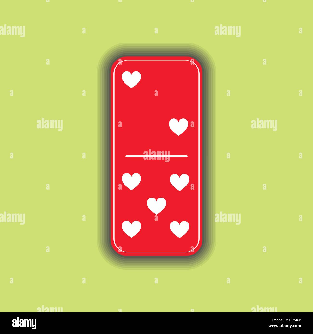 Domino heart. two and five on the isolated background. Modern flat icon, business, marketing, internet concept. Fashionable simple symbol vector for w Stock Vector