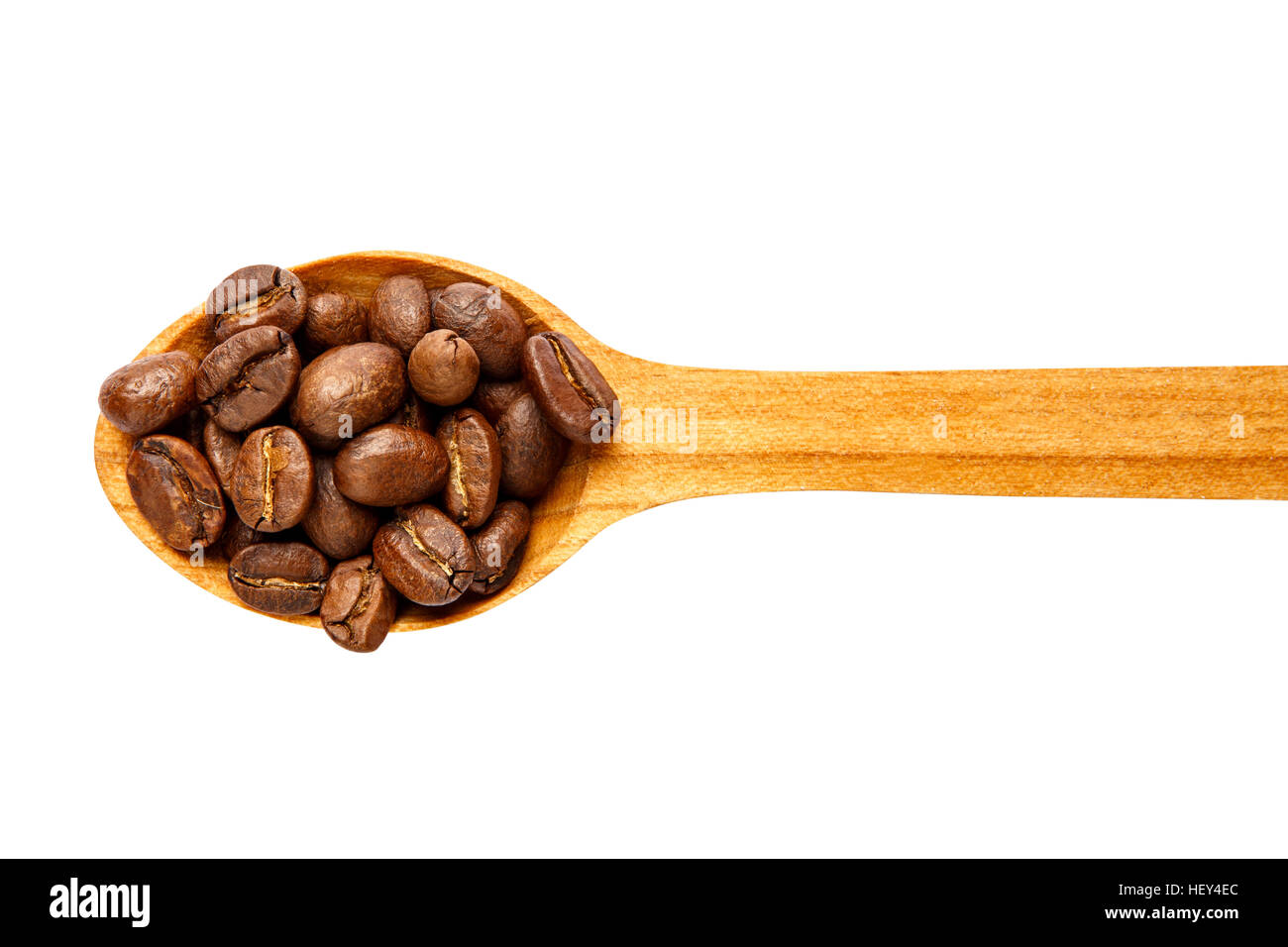 roasted coffee beans in spoon isolated on white background Stock Photo ...