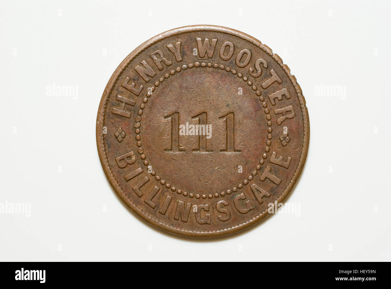 Victorian Billingsgate Market Traders Token Stock Photo