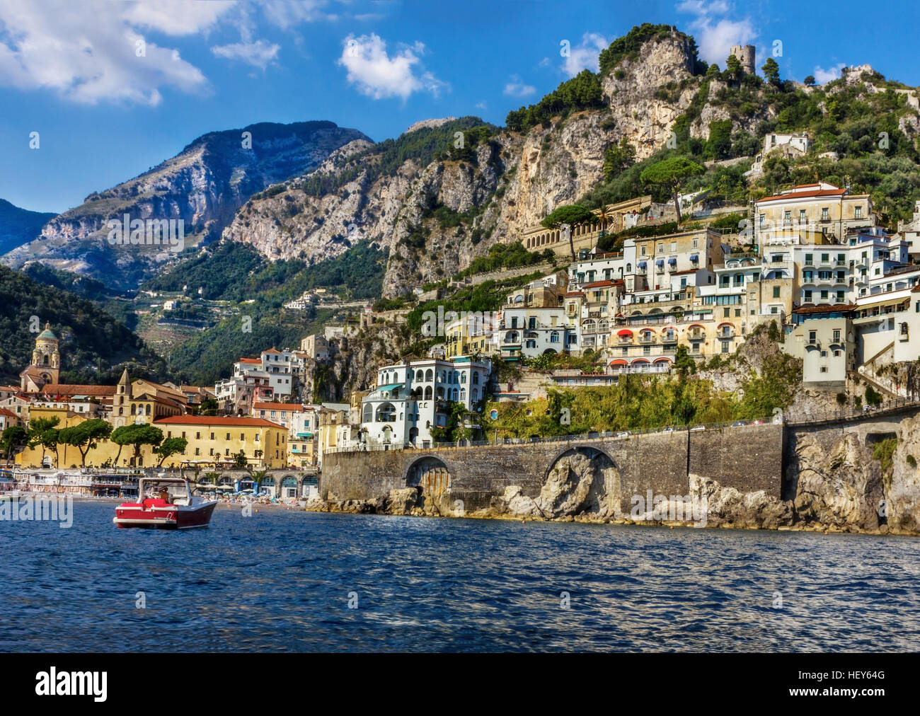 view of beautiful Amalfi Stock Photo