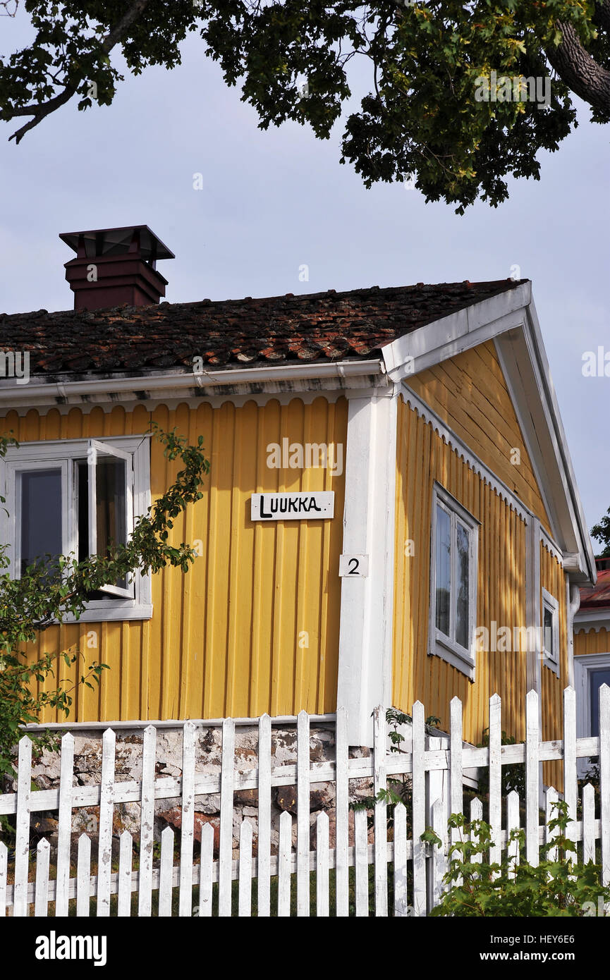 Wooden frame house, Turku, Finland Stock Photo