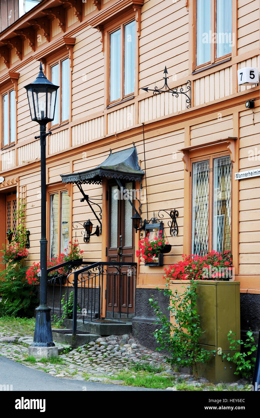 Wooden house in Turku, Finland Stock Photo