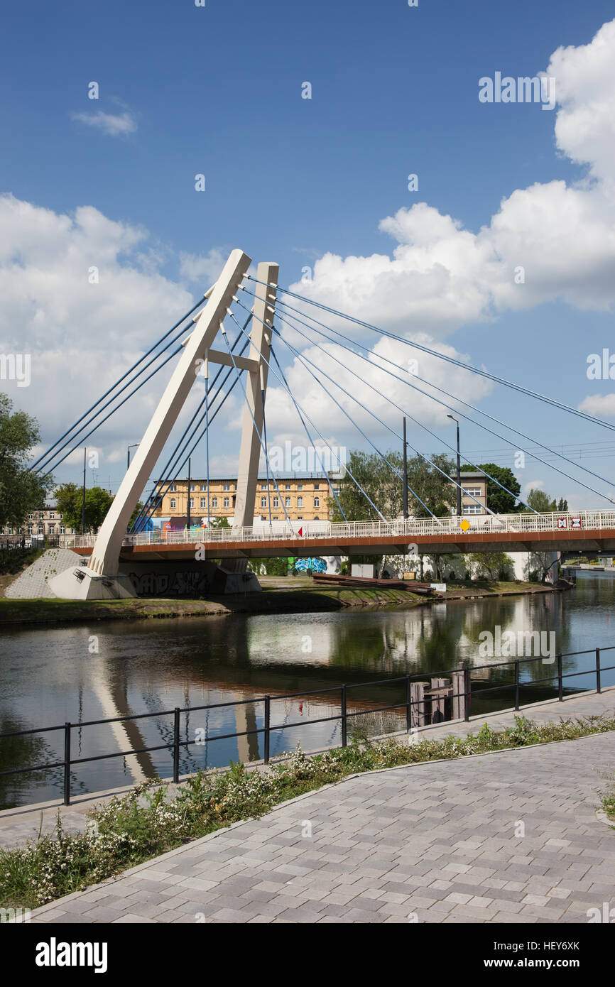 Władyslaw Jagiello Bridge (Most Władysława Jagiełły) on Brda River in Bydgoszcz, Poland Stock Photo