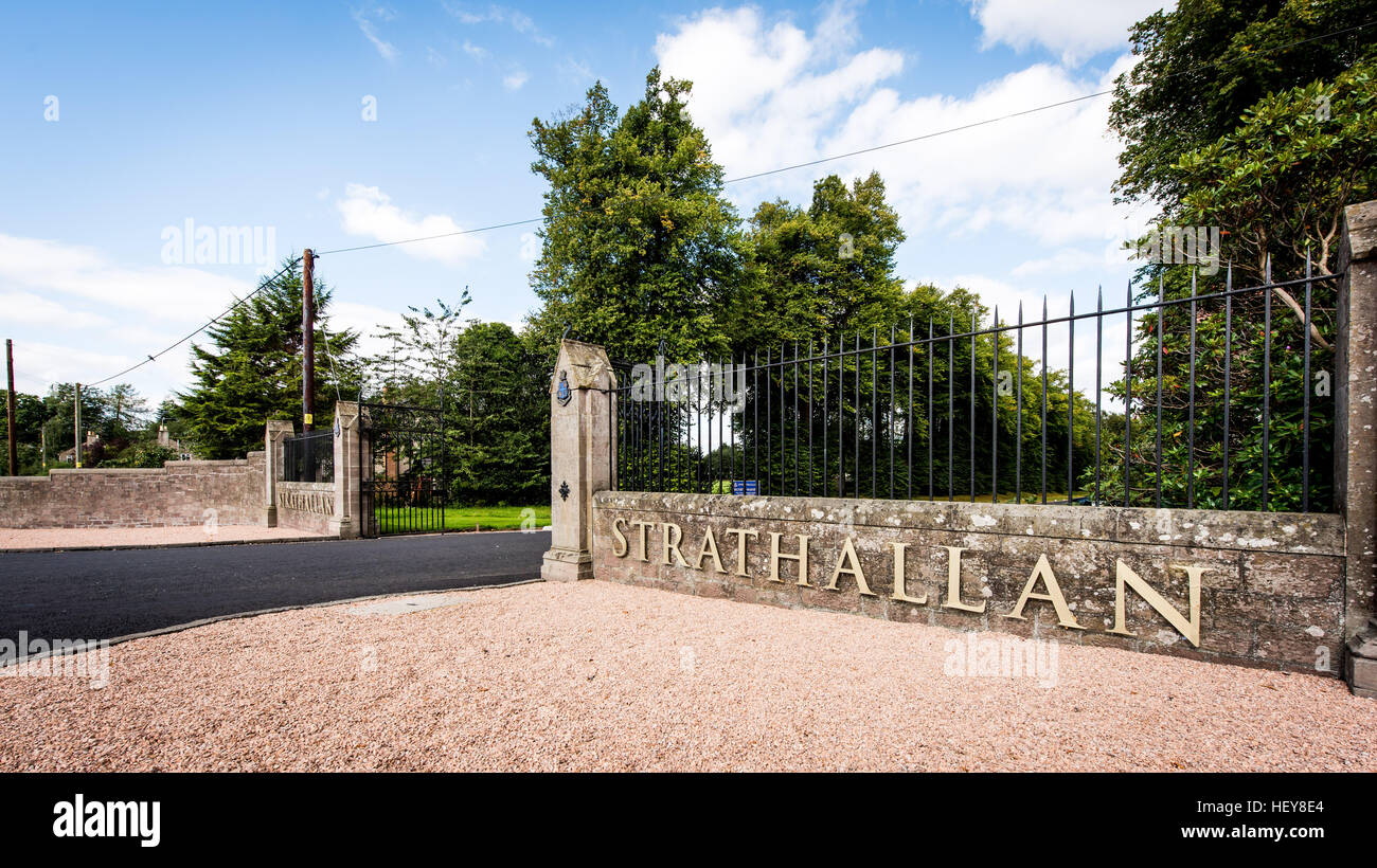 Entrance to Strathallan School, Perthshire, Scotland. Stock Photo