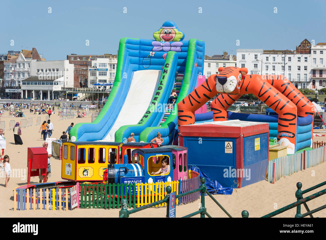 'Kiddies Corner' playground on Margate Beach, Margate, Kent, England