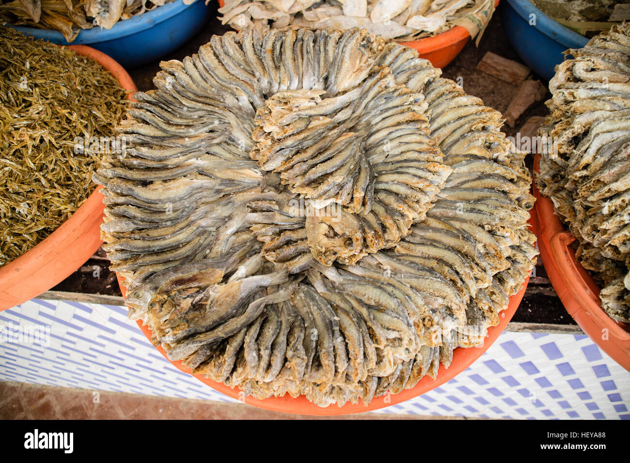 Dry fish stall market, Kerala, India Stock Photo Alamy