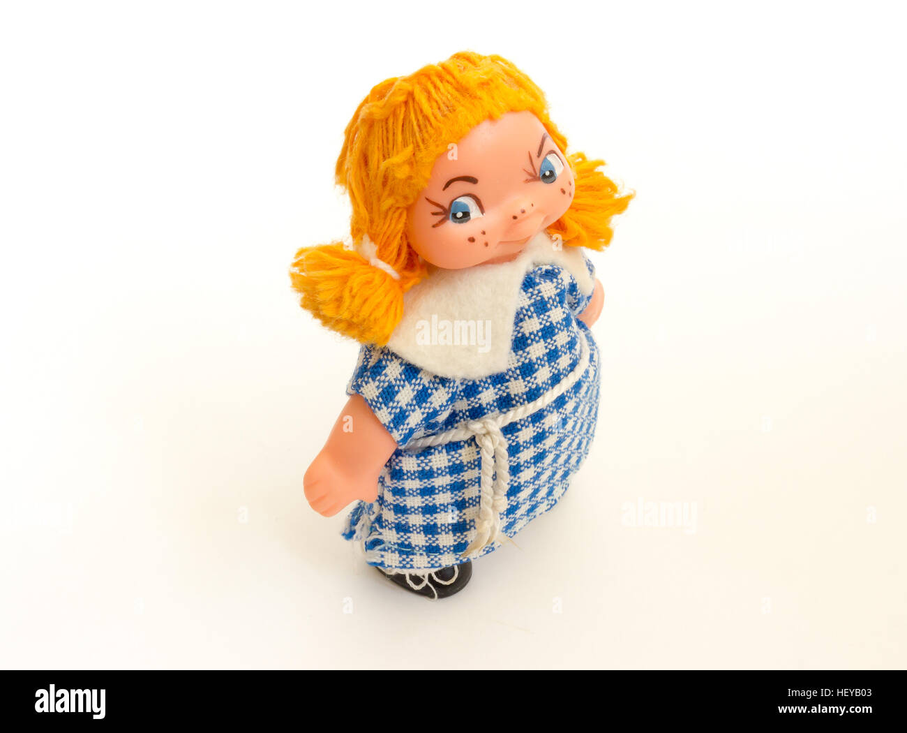 The Miniature toy girl. Stock Photo