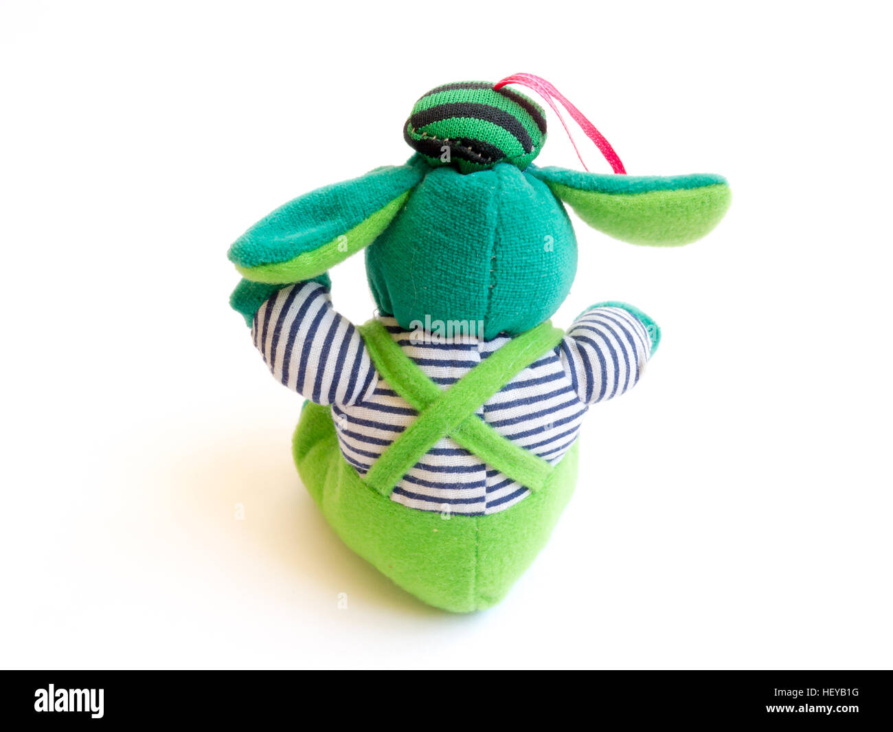 The Miniature green toy dog. Stock Photo