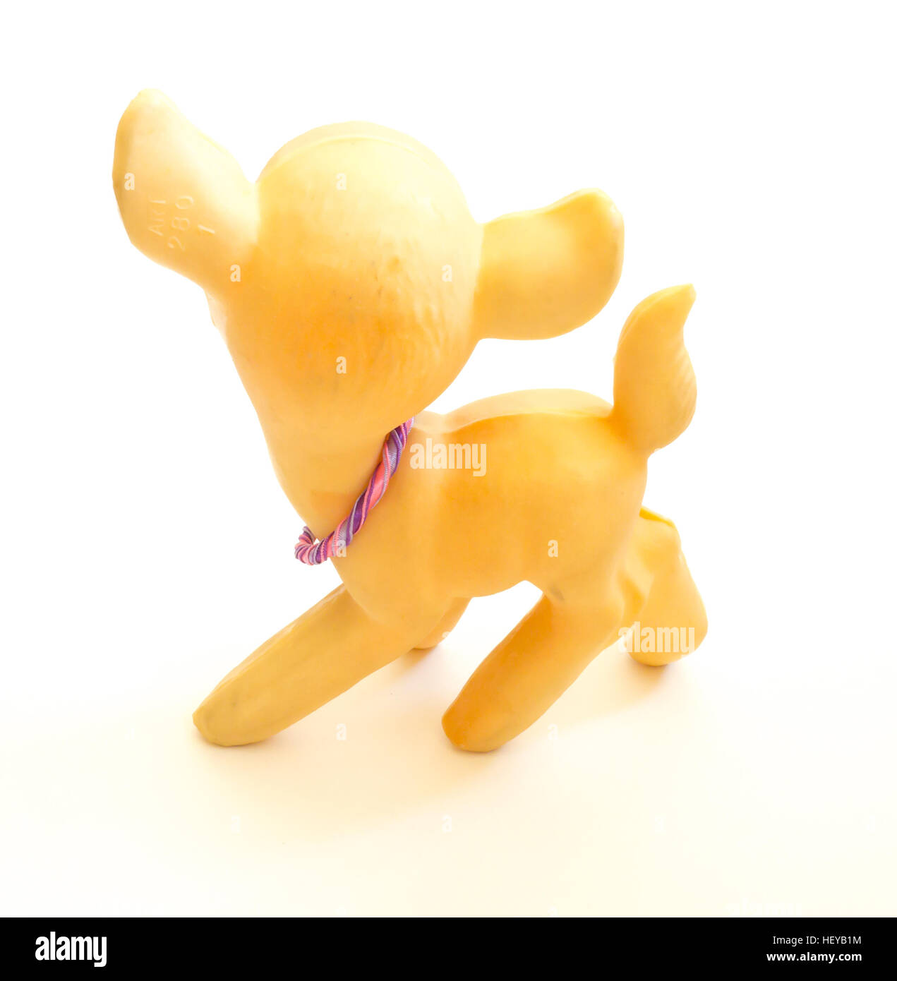 The Miniature yellow toy fawn. Stock Photo