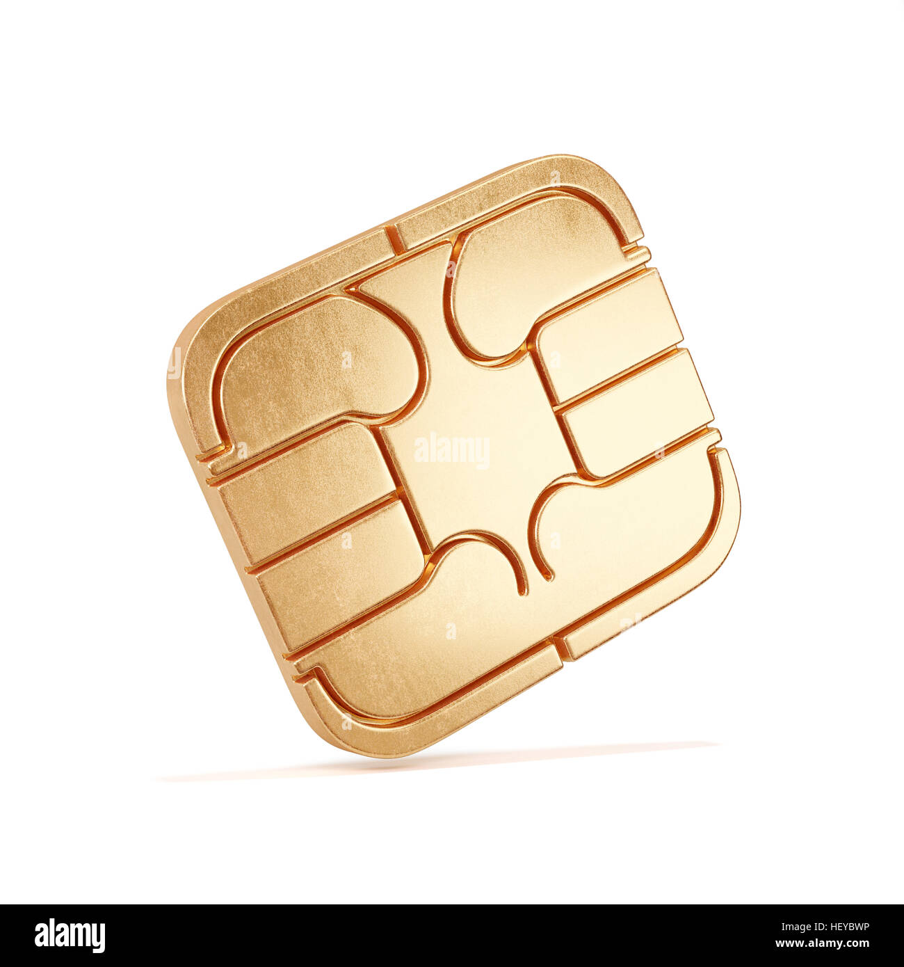 SIM card chip isolated on white background. 3d rendering illustration Stock Photo