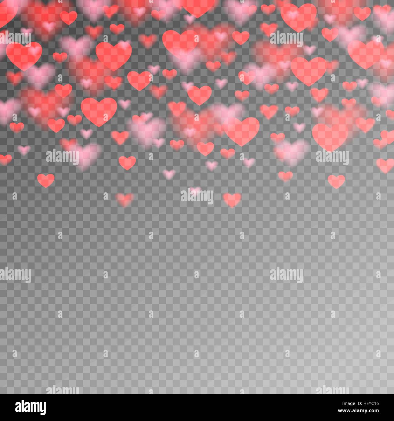 valentines day pattern with red heart on transparent background Stock ...